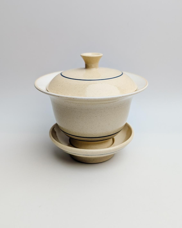 Gaiwan w kobaltowe paseczki