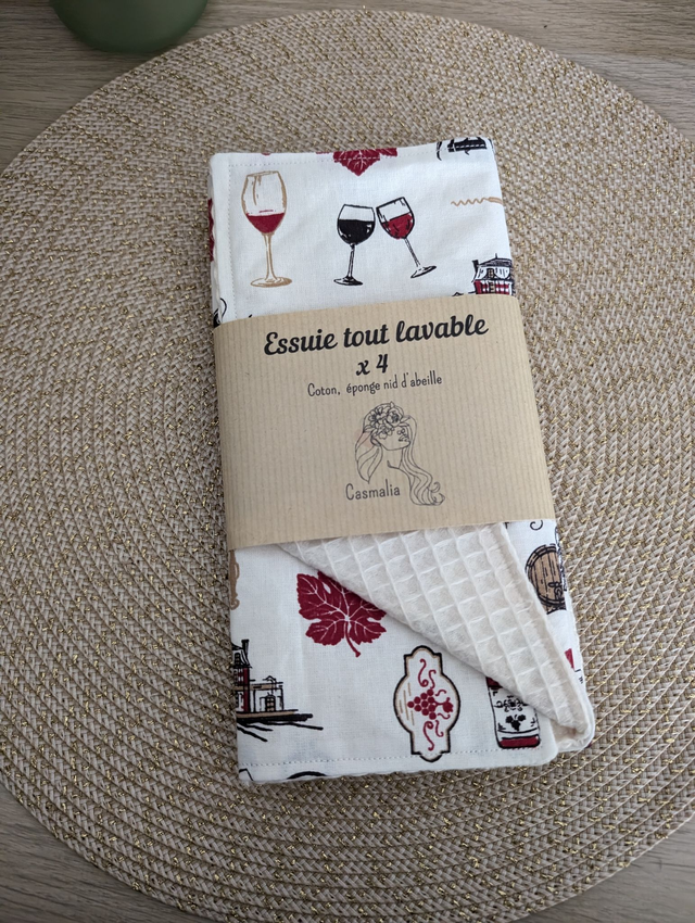 Essuies tout lavables vignobles