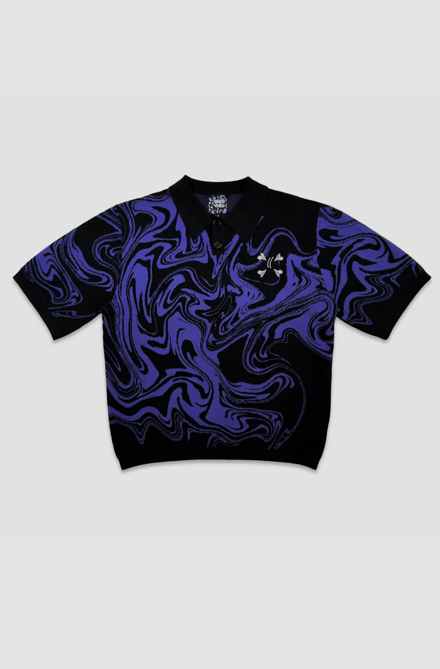 Purple Place Knit tee - Black & Purple