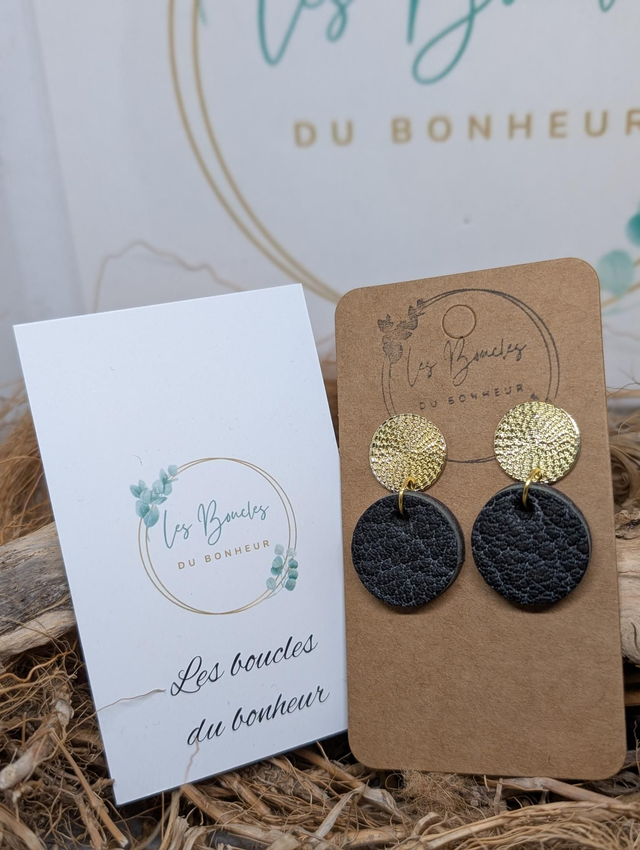 Boucles d'oreilles Anti Gaspi noir ag217