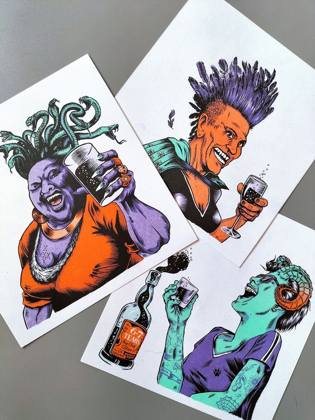 La Grande Soif (3 cartes en risographie)