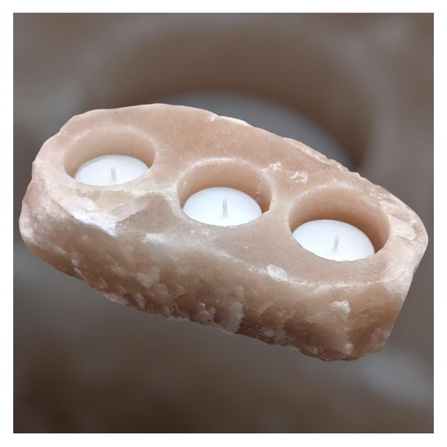 Bougeoir "Sel d'Himalaya" triple