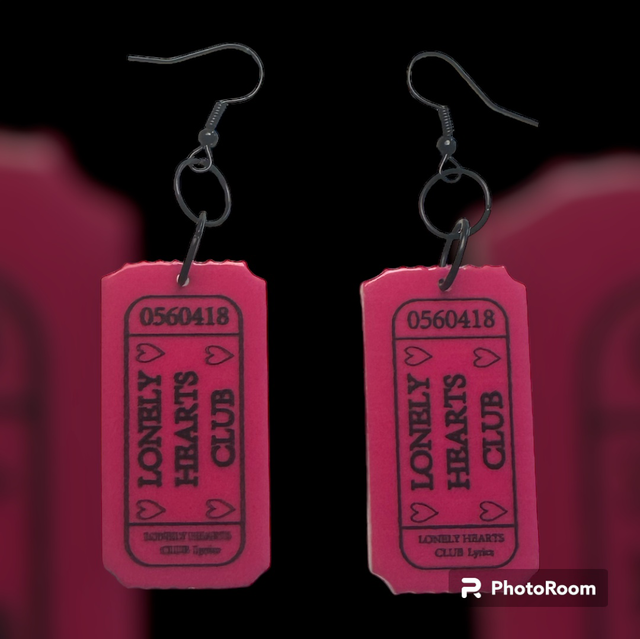 Lonely Hearts Club Ticket Earrings