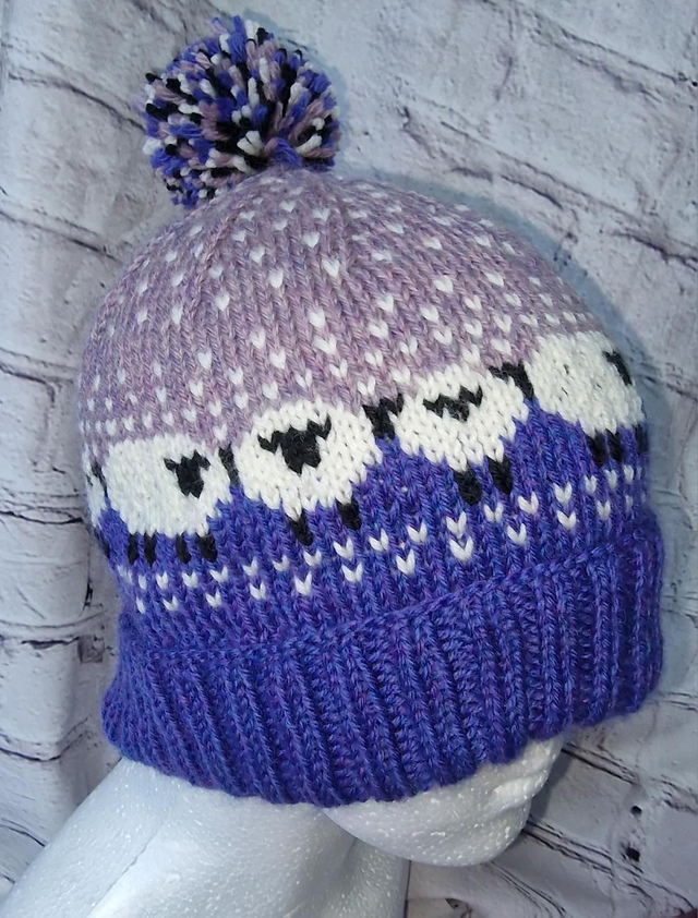 Hand Knitted Sheep Hat Adult