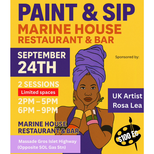 Paint & Sip Marine House Restaurant & Bar ~ Saint Lucia 🍷 