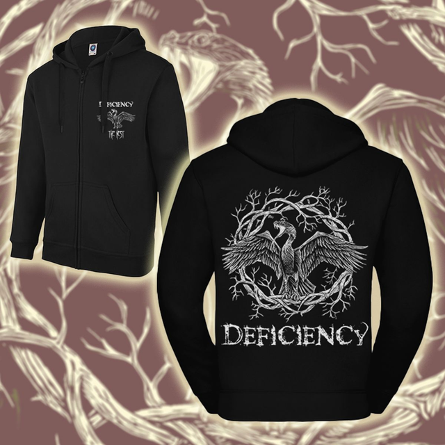NEW !!! ZIPPER HOODIE - DEFICIENCY "The Nest" 2025 - BLACK