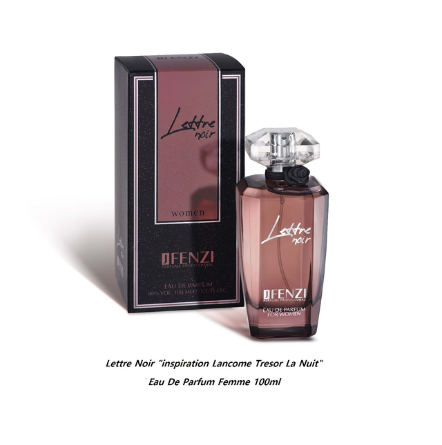 Lettre Noir " inspiration  Lancôme Trésor La nuit " Eau De Parfum Femme 100ml 