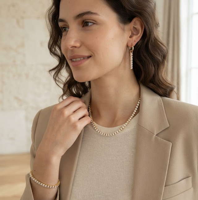 Parure precieuse ovale