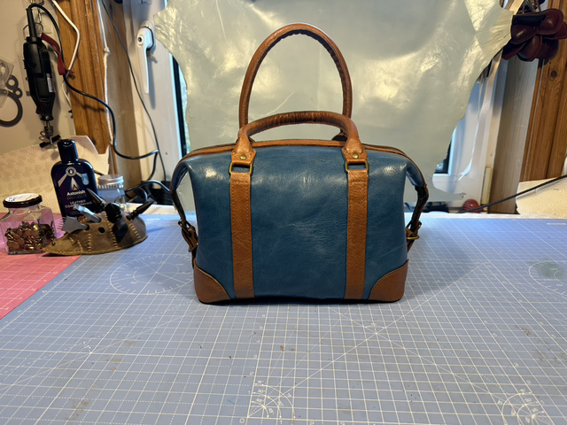 MADE TO ORDER - Gladstone (Zipped) Bag - Turquoise /Teal Leather, Lined With Kid Leather