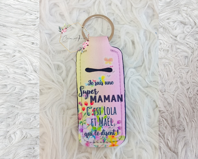 Porte-baume à lèvres ou briquet " JE SUIS UN(E) SUPER MAMAN / PAPA