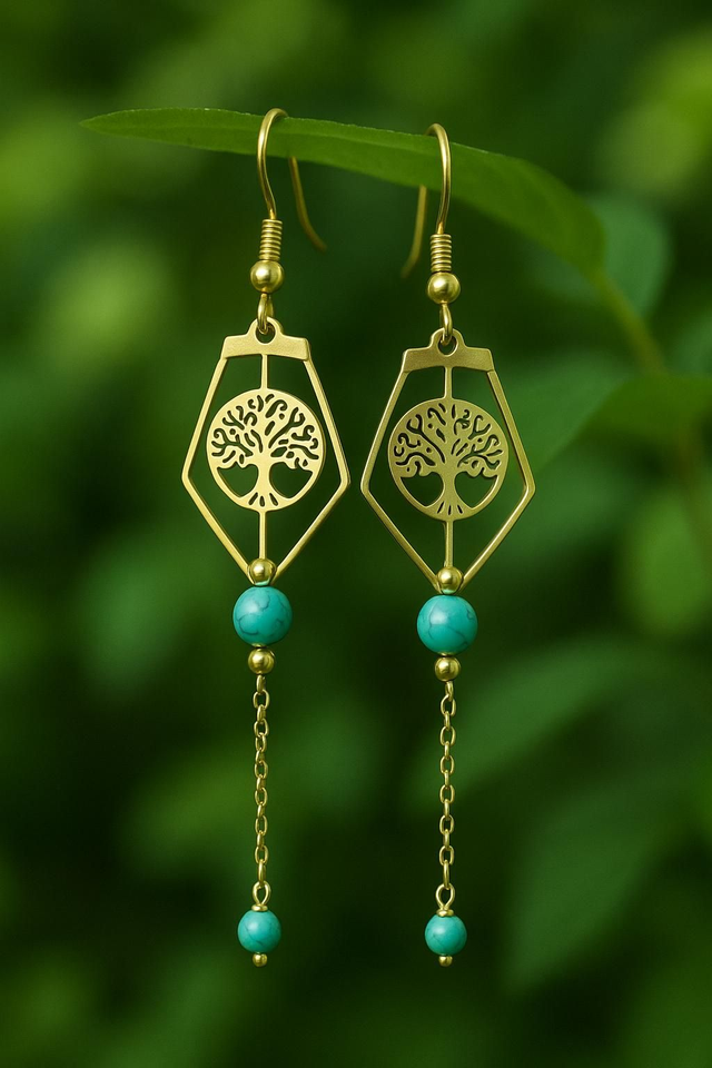 Boucles d'oreilles Howlite turquoise 