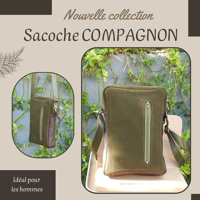 Sacoche Compagnon - Vert olive (Nubuck)