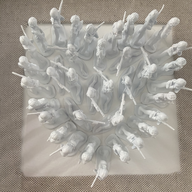 Monochrome 3D Toy Soldier Heart Shadow Box Wall Art (25cm)