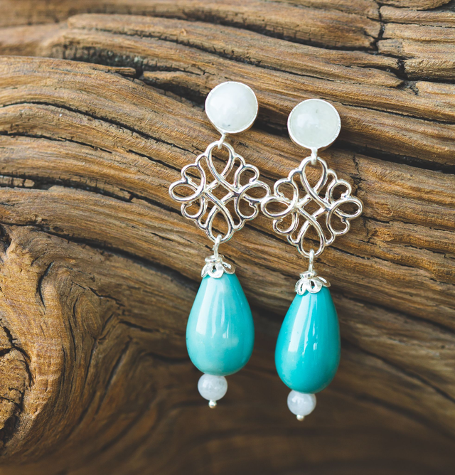 Boucles d'oreilles "Lune Bleue"