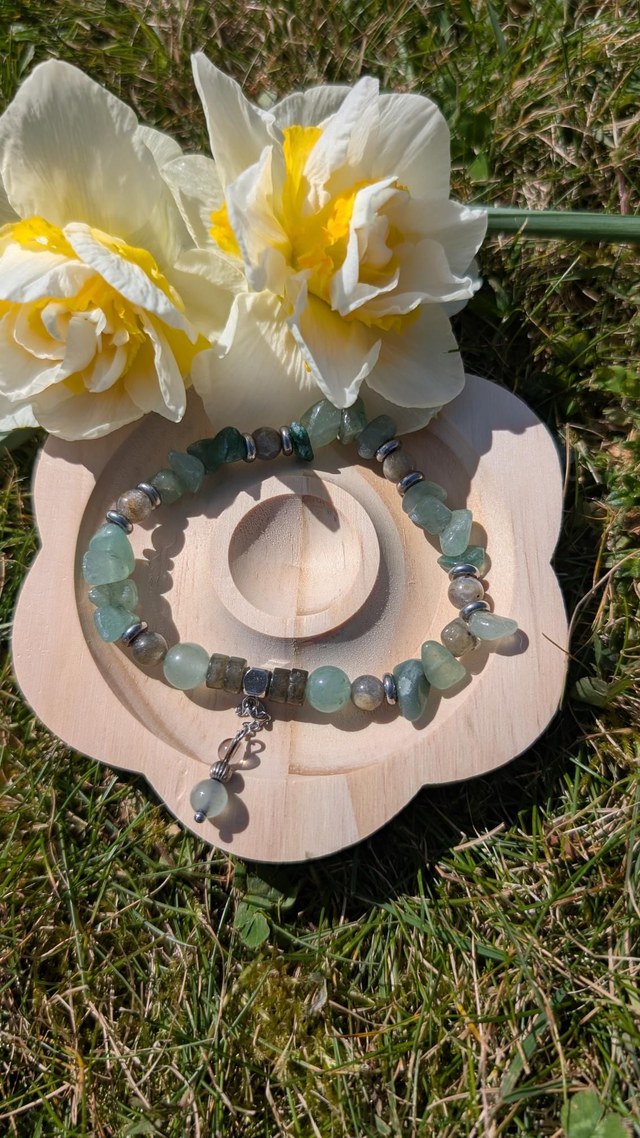 Bracelet perle de chips aventure verte 