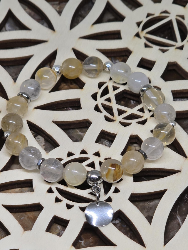 Bracelet Quartz Hématoïde jaune 0,8 cm