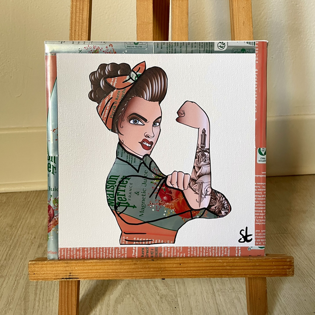 Tableau Pin Up 20x20 cm