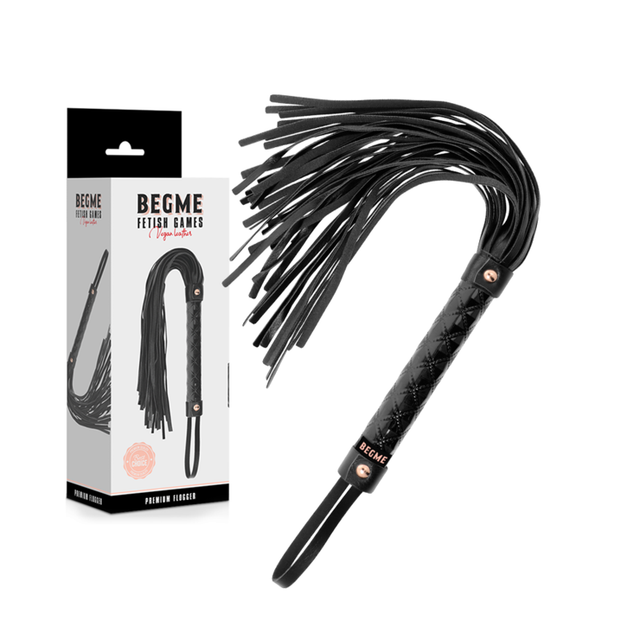 BEGME - Fouet à coups doux en cuir végan édition noir
