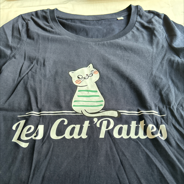 Teeshirt bleu navy logo col rond XS 