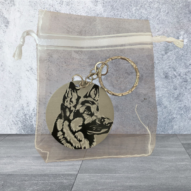 Aluminum Dog Keyring - German Shepherd