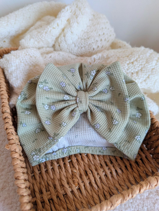 Turban nid d'abeille imprimé 