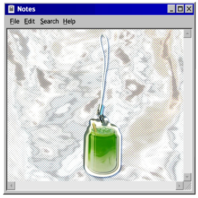 acrylic phone charm - Iced matcha latte drink