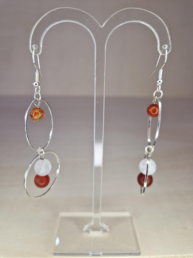 Cornaline,  Quartz irisé mat / 002