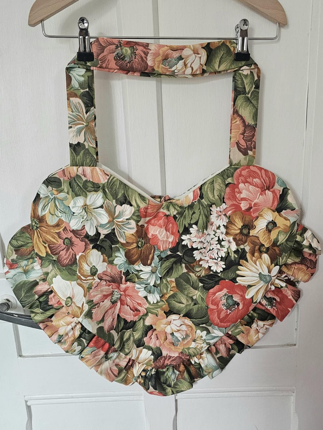 Tote bag coeur pliable en tissus upcyclés