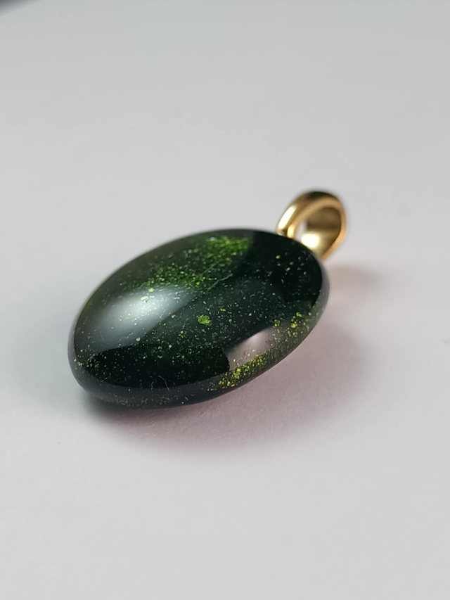 Collier Verre Fusing - Verre Couleur Vert Aventurine