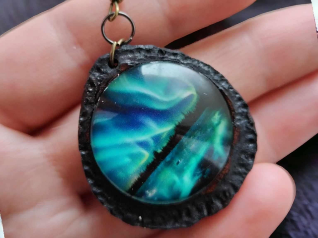 Revontuli korusetti riipus + korvakorut/Aurora jewelry set