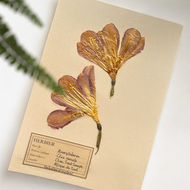 Herbier A5 vintage affiche botanique Clivia Miniata 