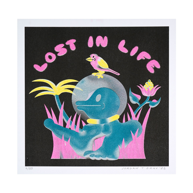 'Lost In Life' 4 Colour Risograph Print