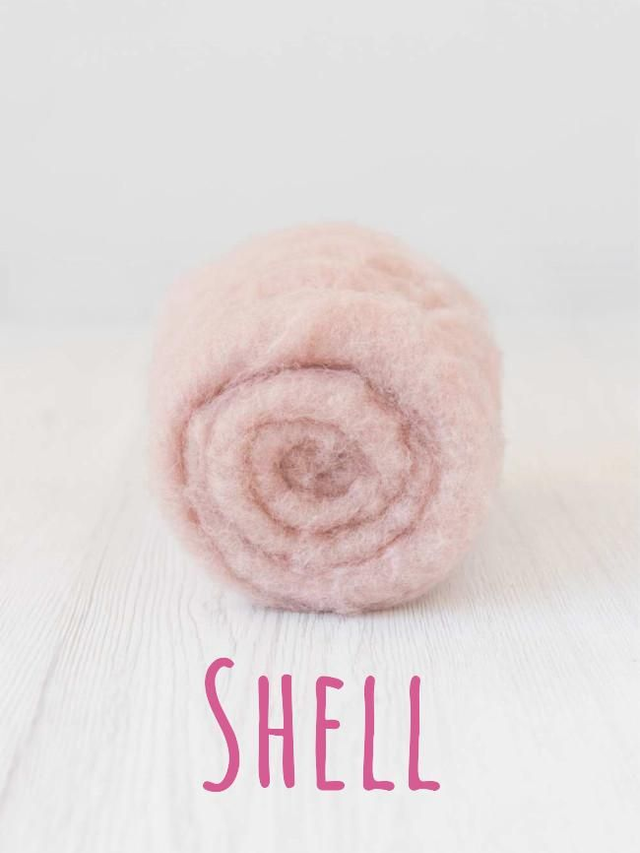 Carded wool for Needle Felting Maori DHG Carded Batt - Shell