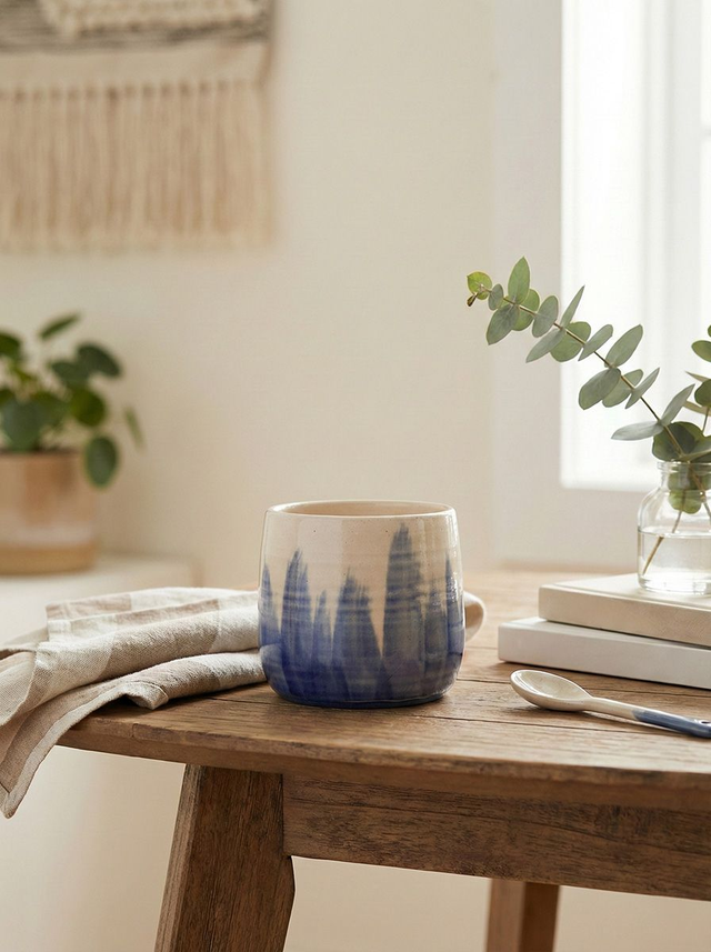 Handpainted Blue Watercolour Mug