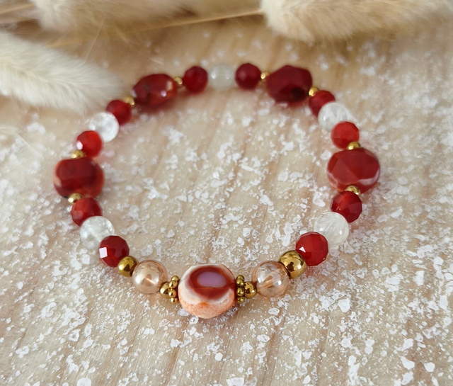 A Bracelet "Soléa" Cornaline et Citrine 