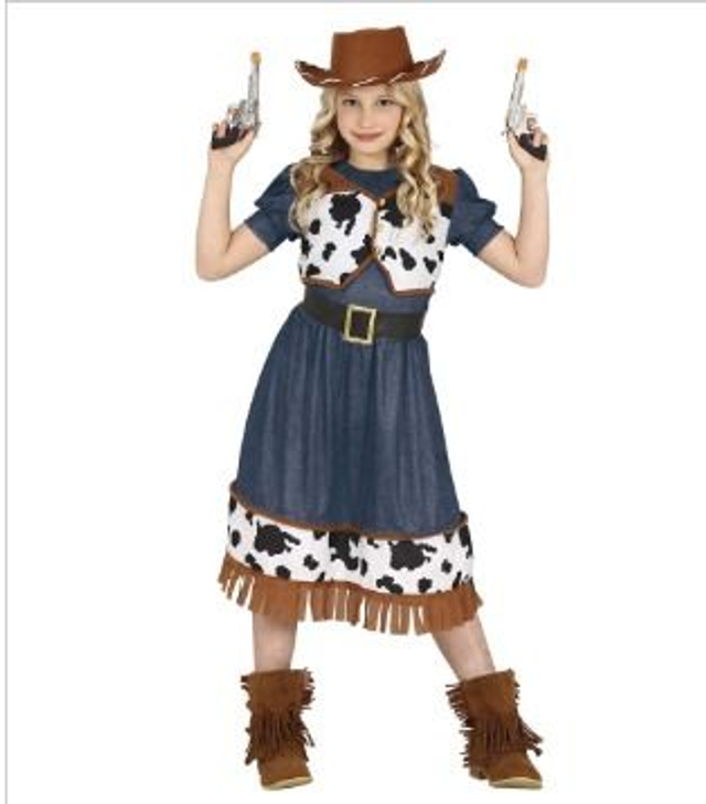CARNEVALE , COSTUME COWGIRL BAMBINA 7/9 ANNI