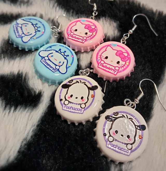 Sanrio Bottle Cap earrings