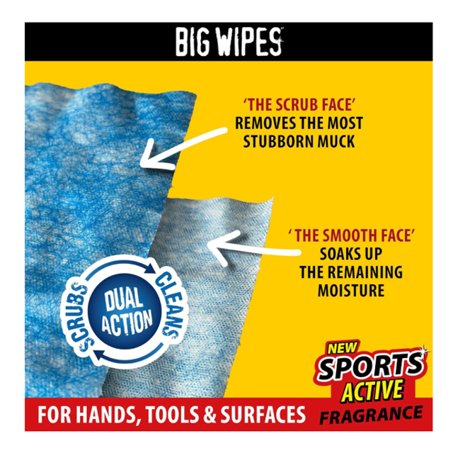 Big Wipes Lingettes pour les mains Heavy Duty Pro+ x240 Ultra efficace sur la saleté