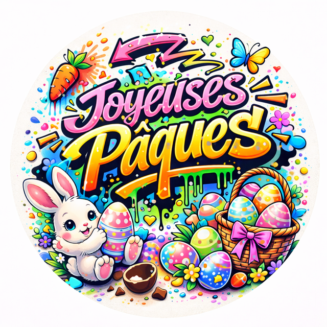 Badge joyeuses Pâques 