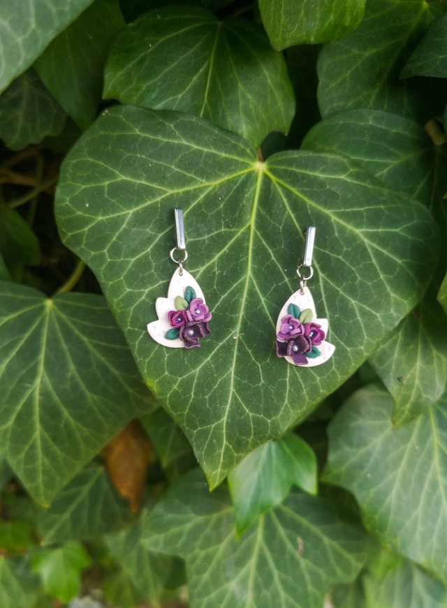 Collection Florale Prune du Jardin - Boucles d&#039;oreilles Alice