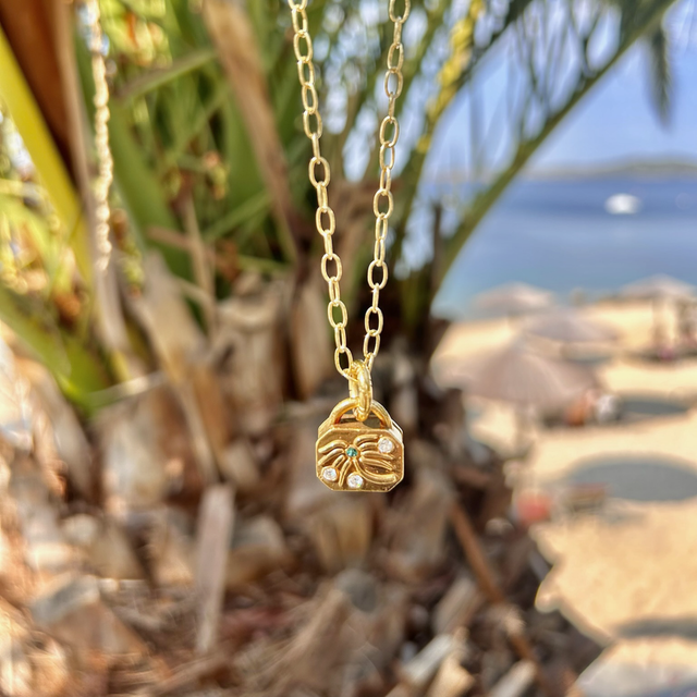 Palm Pendant Gold Vermeil