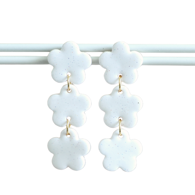Boucles d’oreilles Laya blanche paillettes