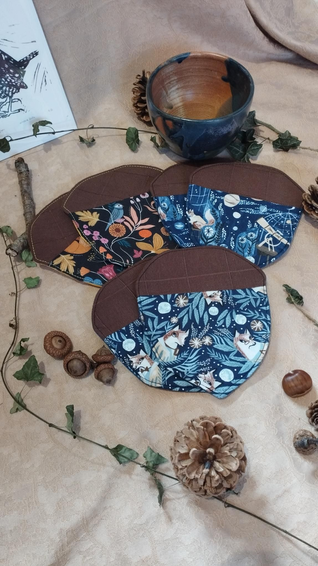 Sous tasse Renards, renard astronome, renard savant, renard dans un jardin de printemps