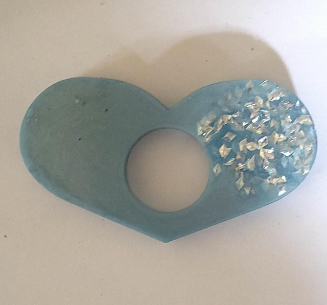Bague de lecture forme coeur bleu