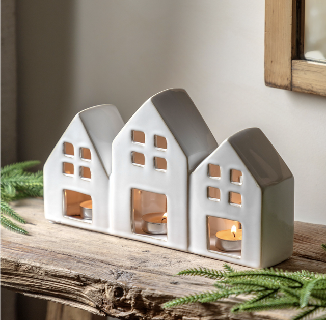 White House Tealight Holder Trio