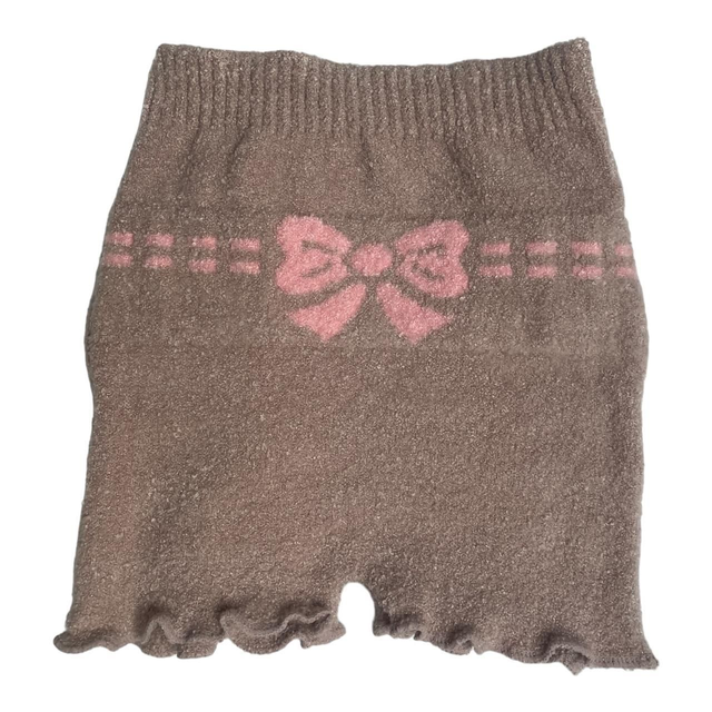Japanese Brand Bow Design Fluffy Knit Shorts