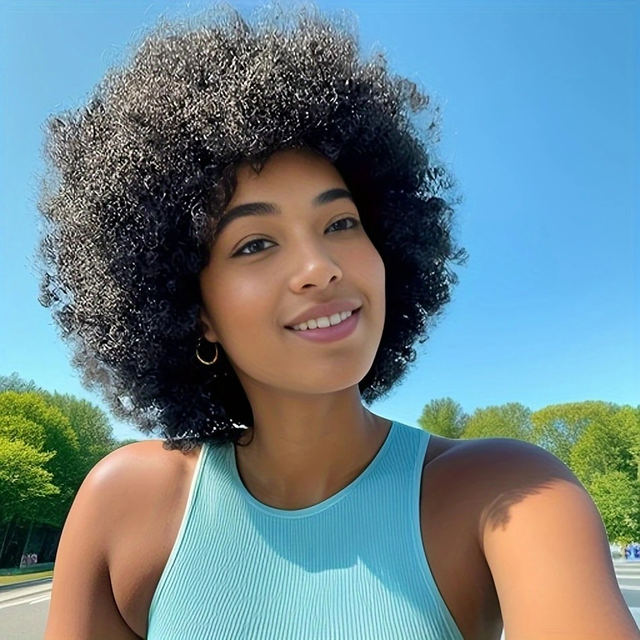 13x4 Lace Wig Short Afro Puff Wig