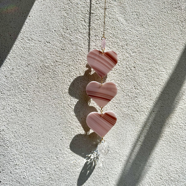 Attrape-soleil 3 cœurs (rose)