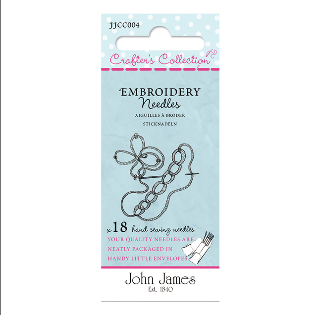 John James - Crafters Collection - Embroidery Needles - 3/7 (18 needles)