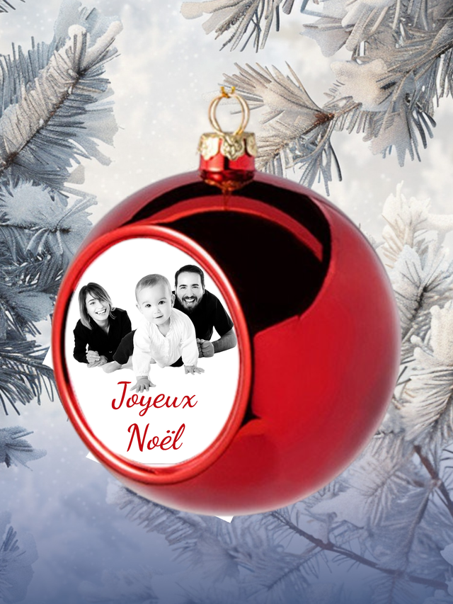 BOULE DE NOEL PERSONNALISABLE ROUGE